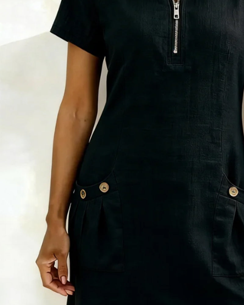 Ravelle - Soft-Touch Linen A-Line Dress