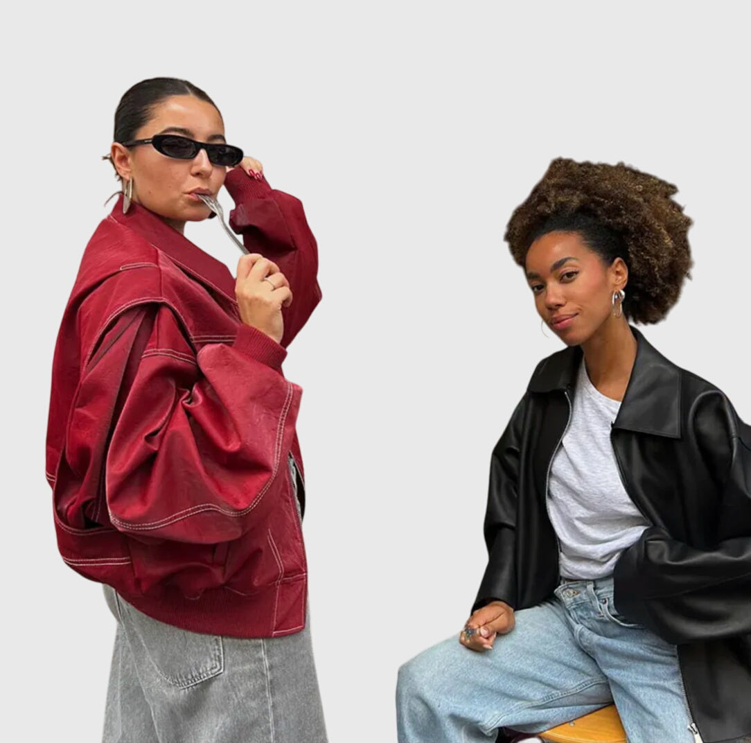 Faye™ – Oversized kožená bunda
