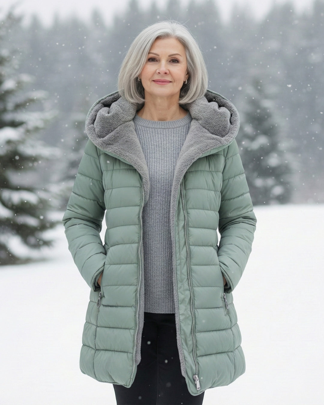 Lianda™ – Warm Fleece-Lined Puffer Coat with Flattering A-Line Fit