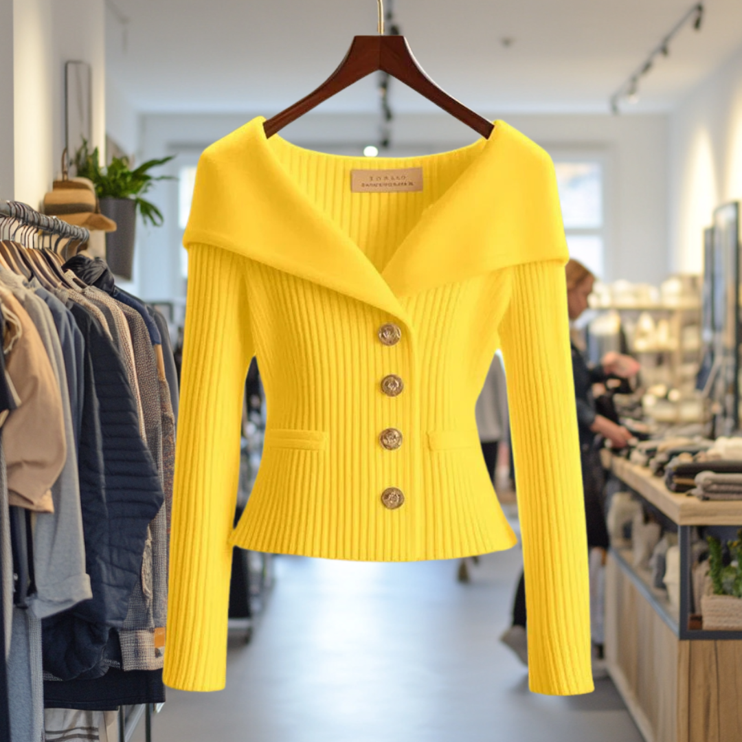 Clara | Veste-Chandail boutonnée audacieuse