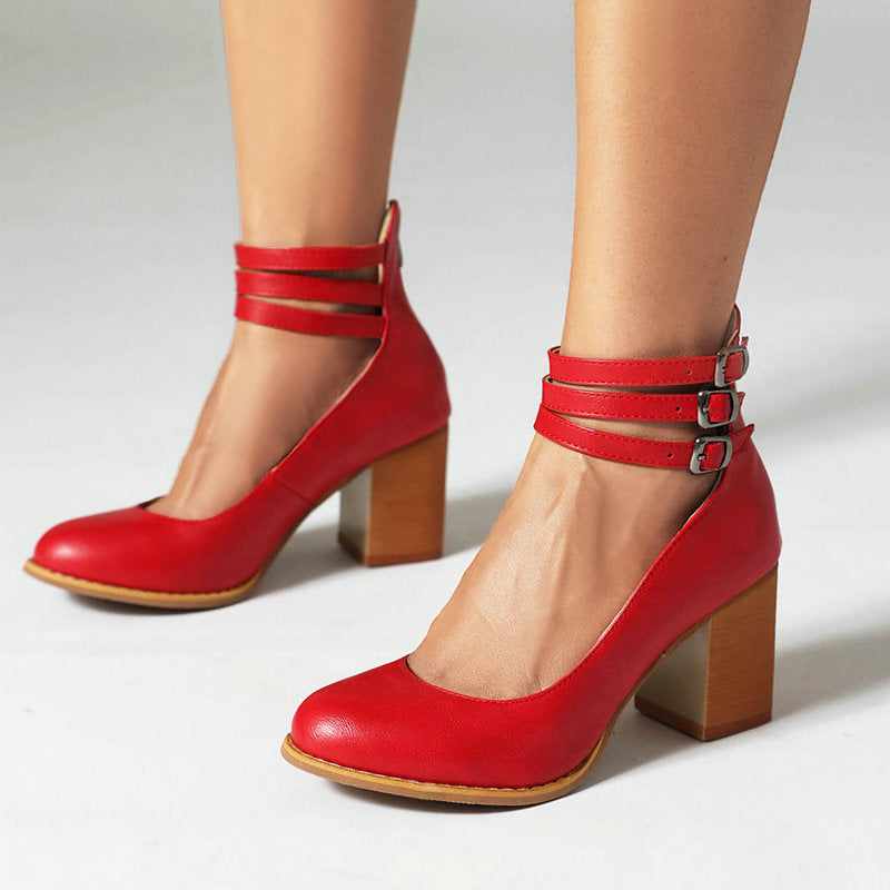 Narella™ | Sandalias elegantes de tacón medio y punta cuadrada