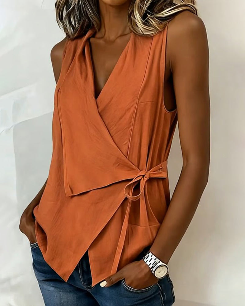 Farren - Sleeveless Wrap Blouse