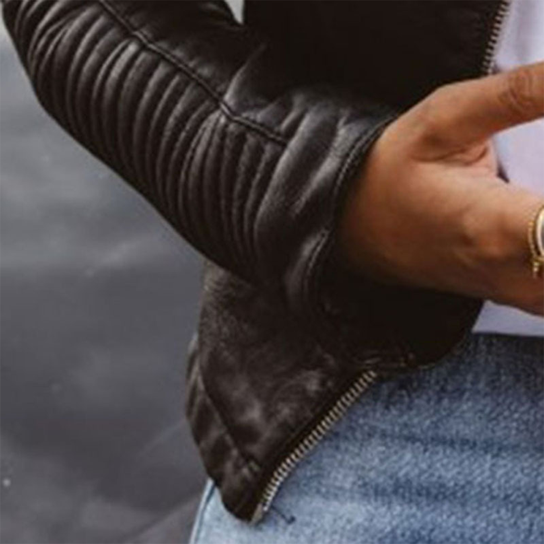 Janet | Veste en cuir véritable