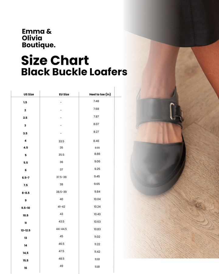BLACK BUCKLE LOAFERS