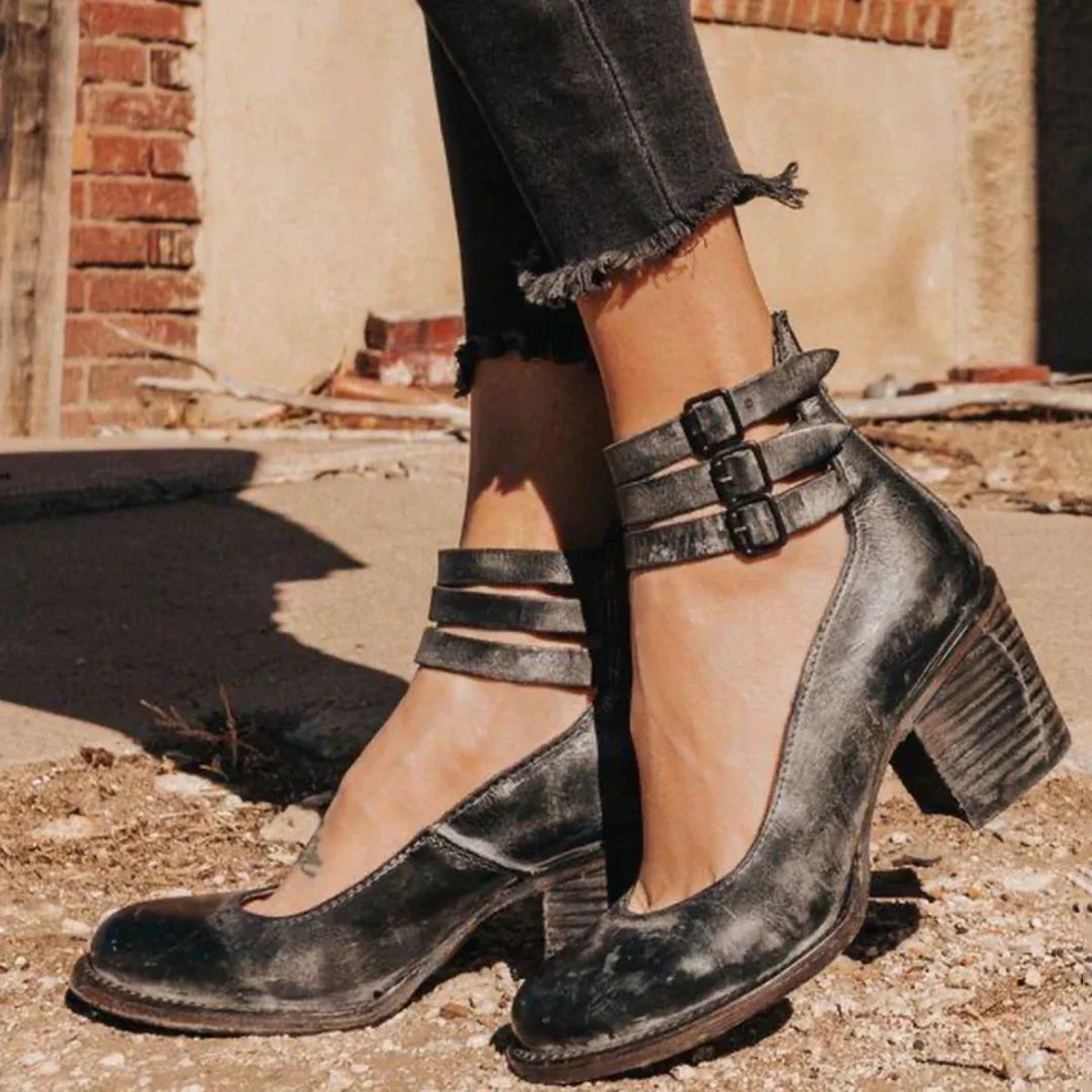 Timeless Vintage Leather Pumps