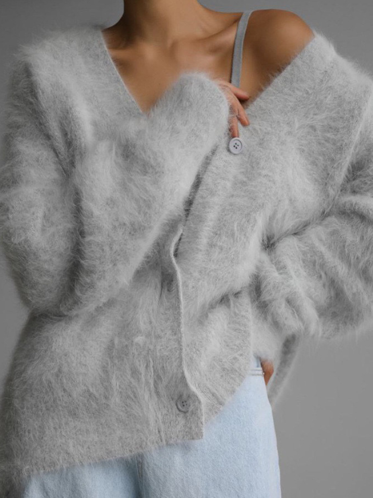 CELESTE LUXE FUZZY CARDIGAN