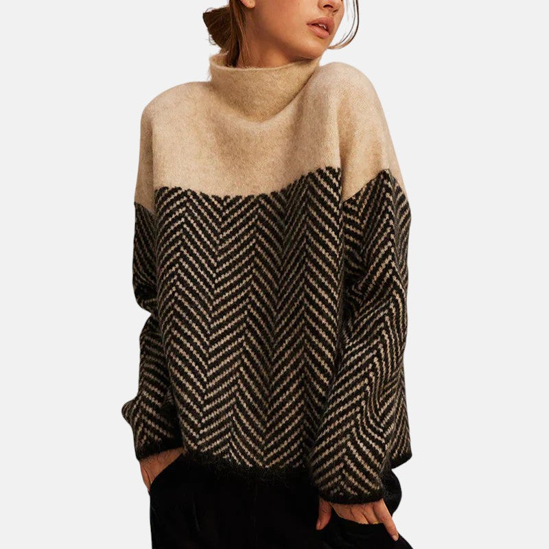 Eva - Herringbone Knit Sweater