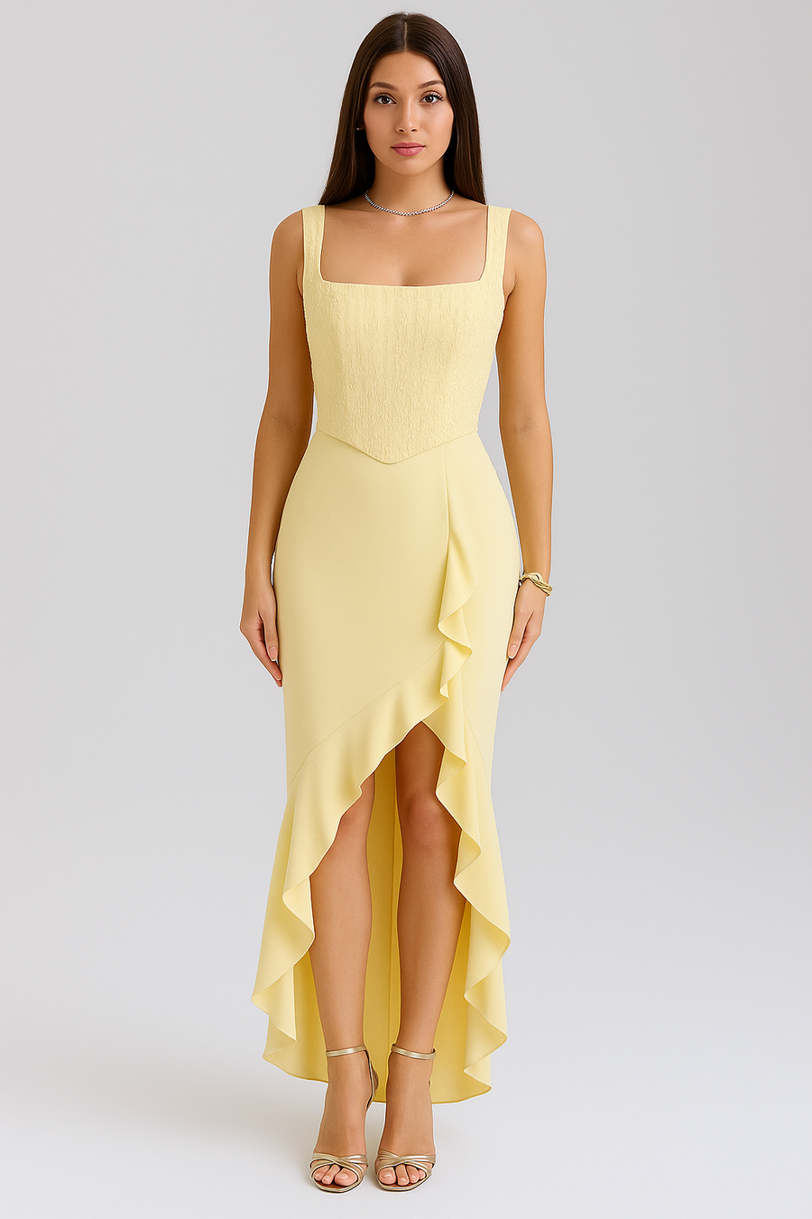 Bridgett | Robe Corset en Satin Froissé