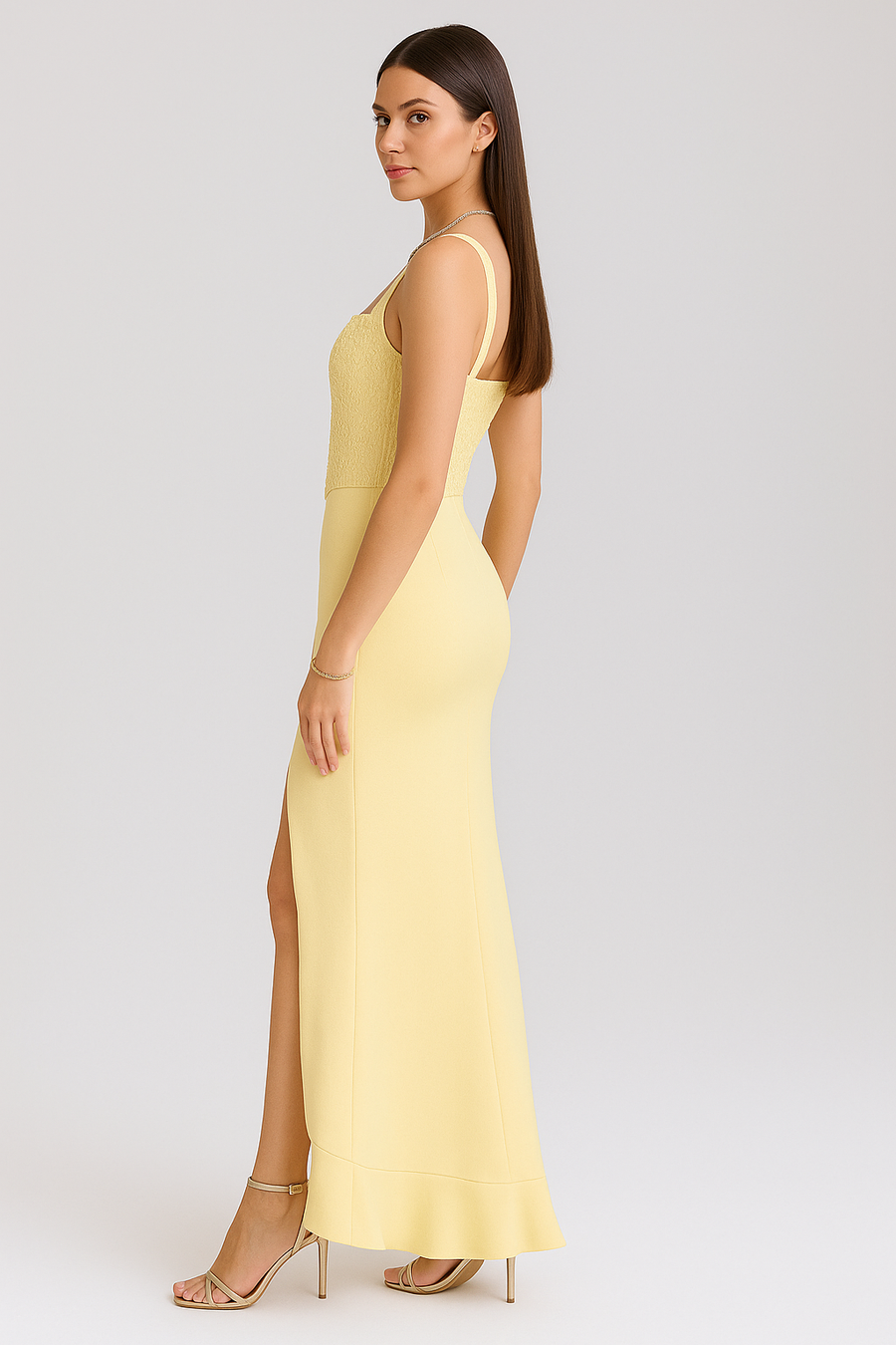 Bridgett | Robe Corset en Satin Froissé