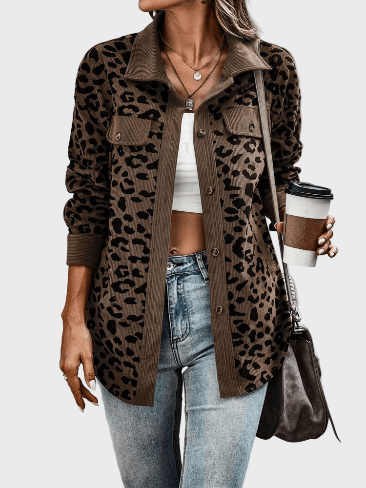 Chaqueta con estampado de leopardo