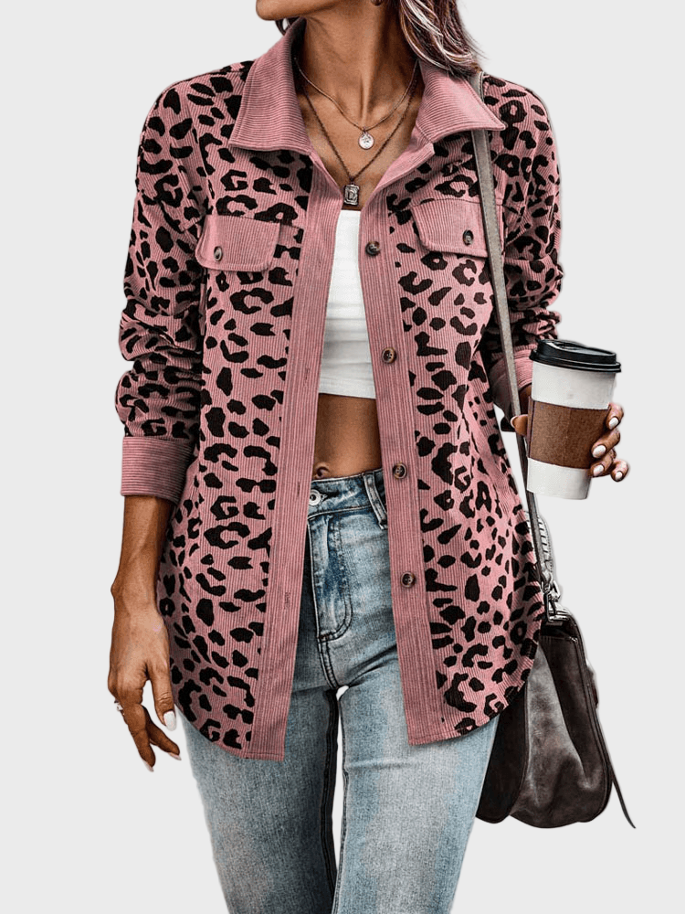 Chaqueta con estampado de leopardo