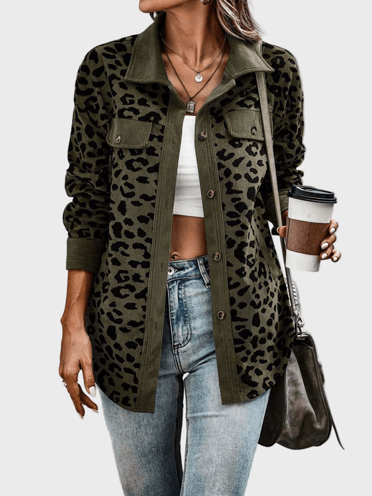 Chaqueta con estampado de leopardo
