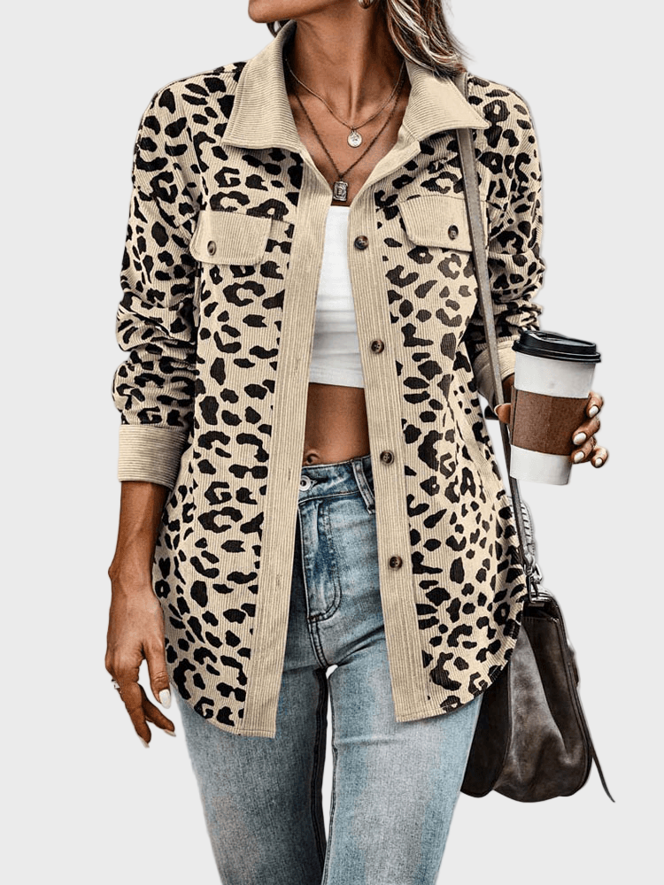 Chaqueta con estampado de leopardo