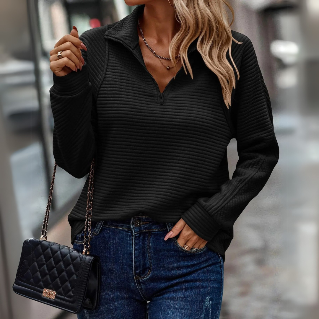 Suzanne - Half-Zip Detailed Pullover