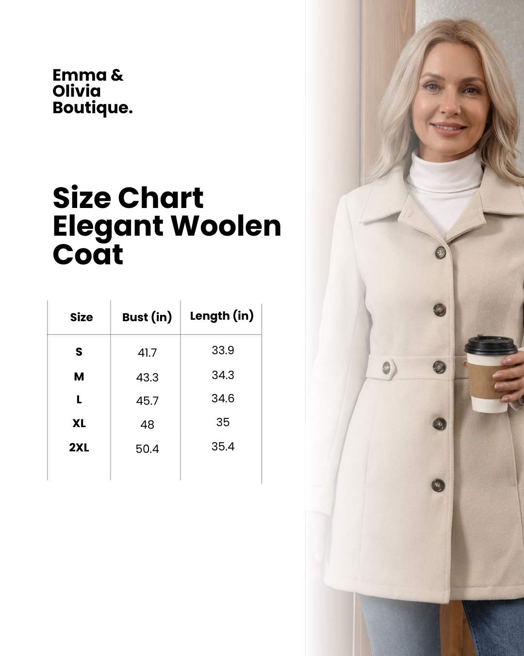 Elegant Woolen Coat – Warm, Comfortable & Timeless