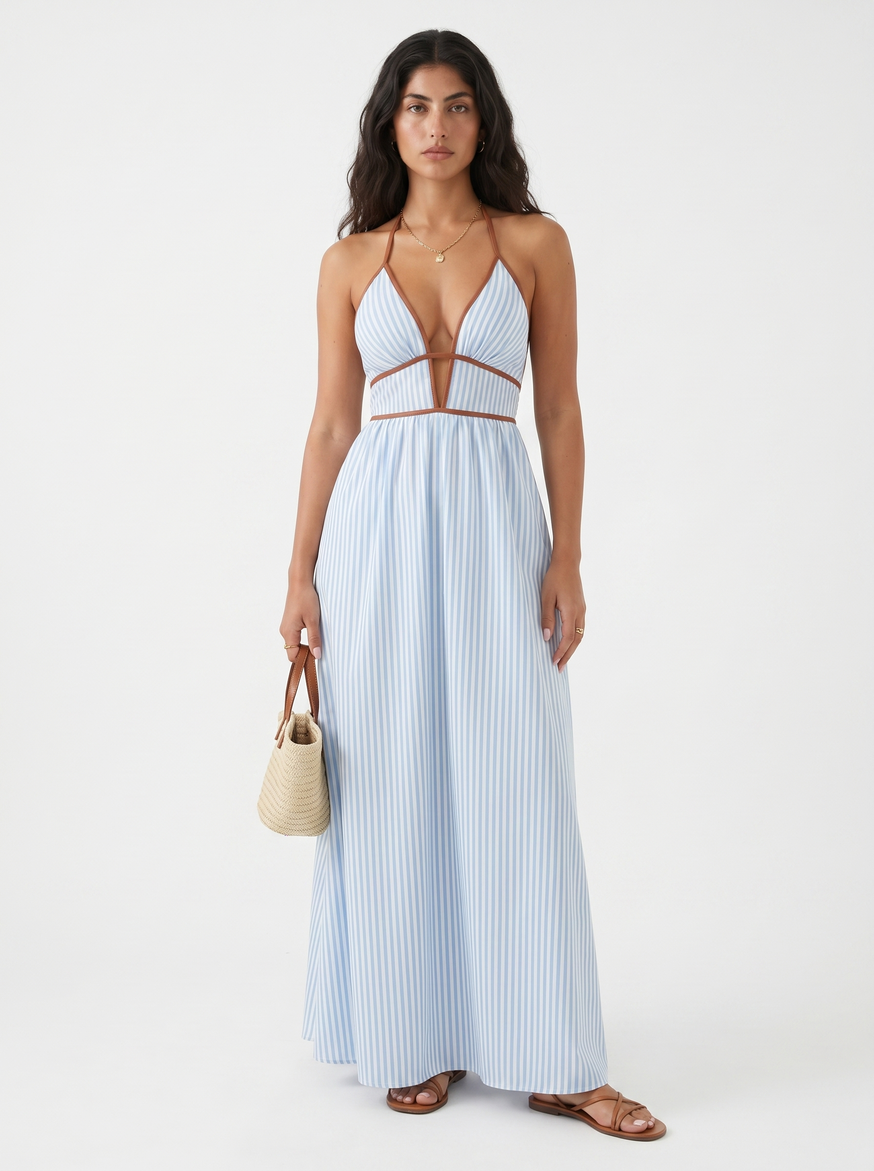 Lilliet - Sculptural Halter Maxi Dress