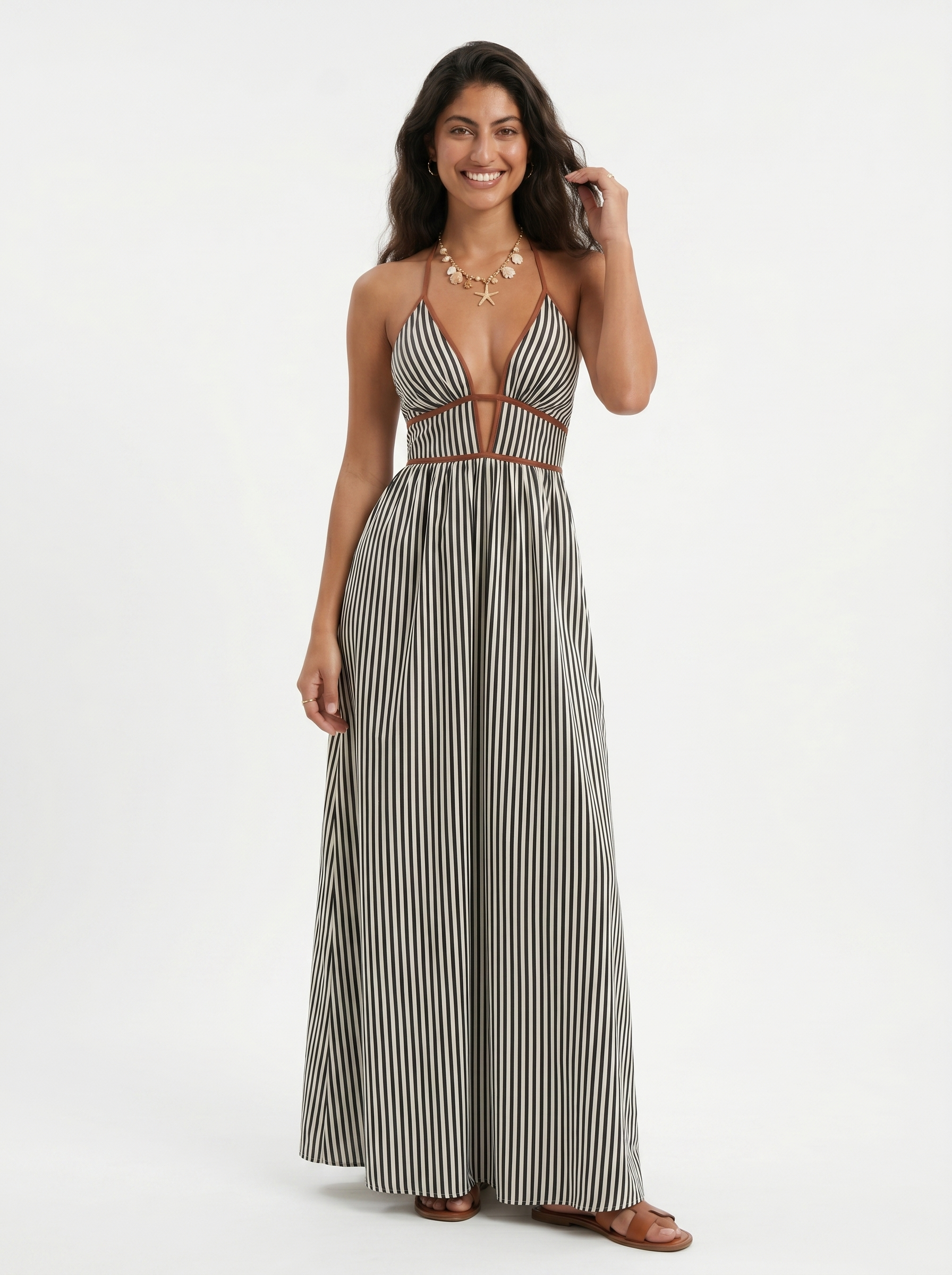 Lilliet - Sculptural Halter Maxi Dress