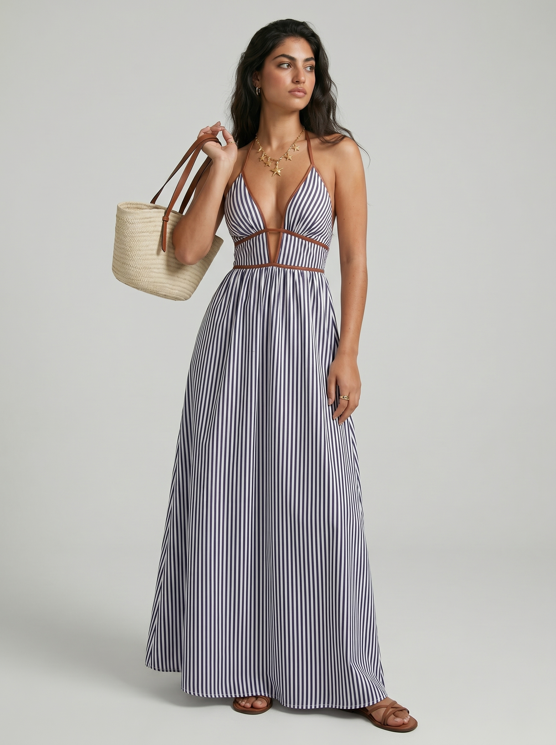 Lilliet - Sculptural Halter Maxi Dress