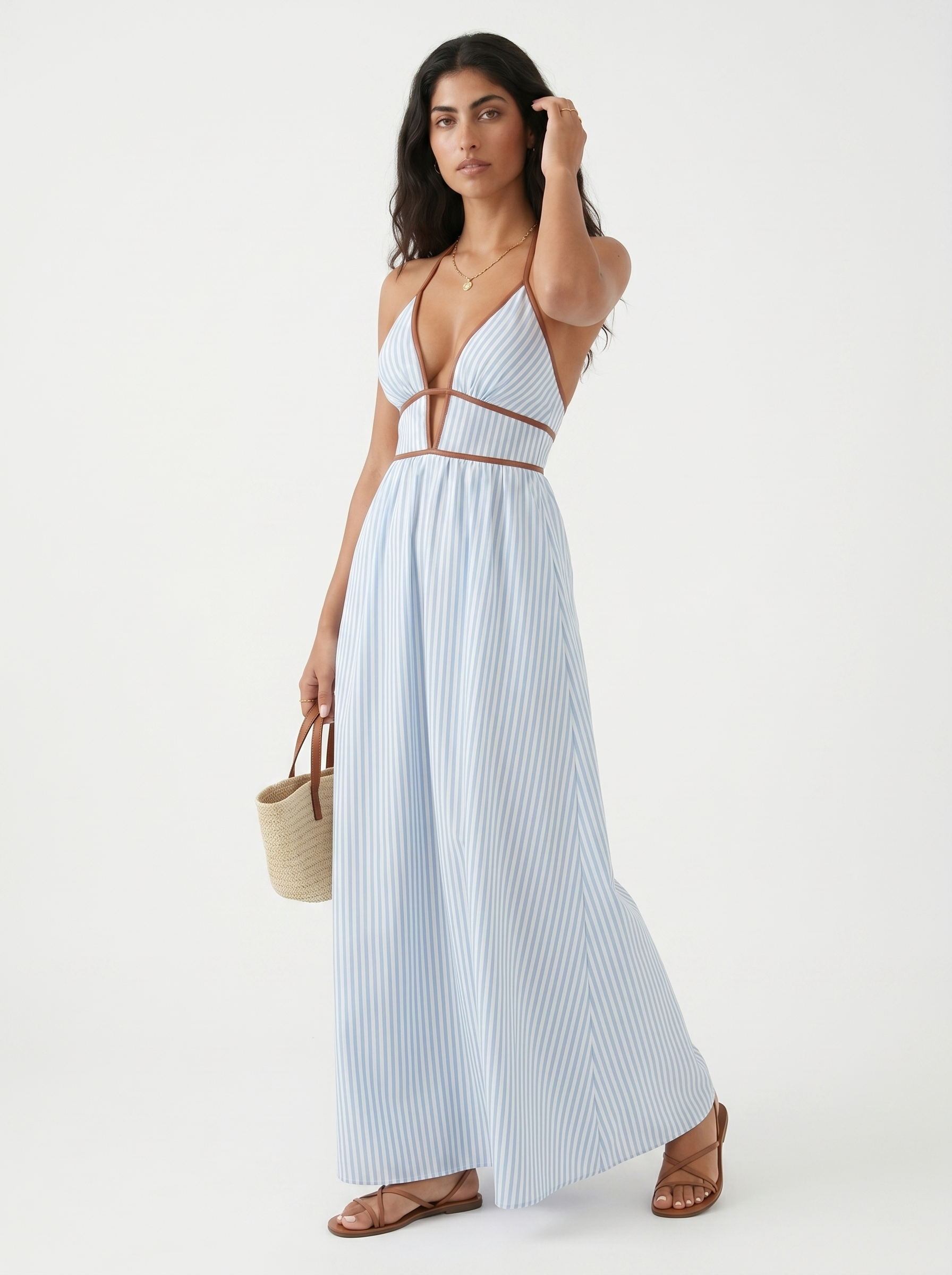 Lilliet - Sculptural Halter Maxi Dress