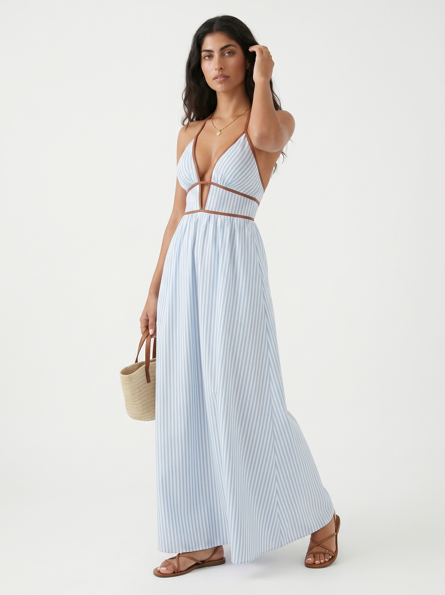 Lilliet - Sculptural Halter Maxi Dress