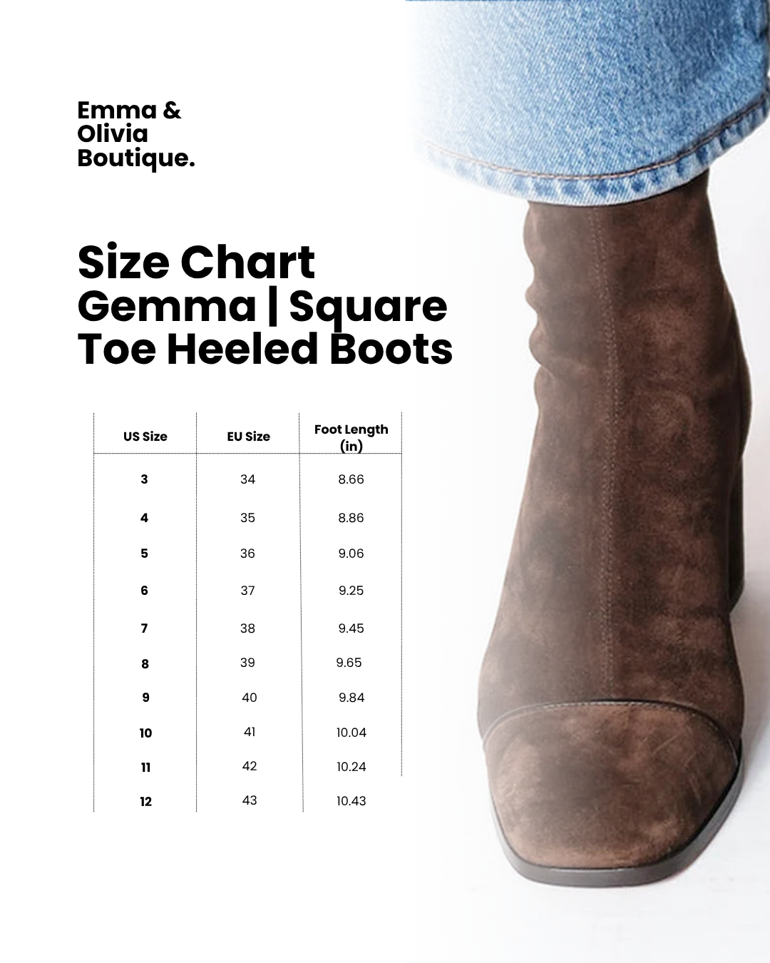 Gemma | Square Toe Heeled Boots