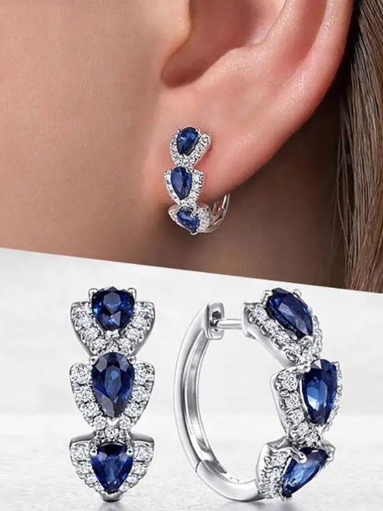 BOUCLES D'OREILLES CRÉOLES SAPHIR SEREN
