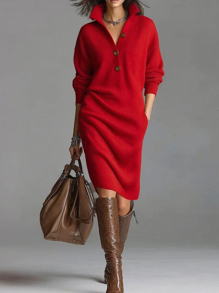 MARIELLE KNIT COLLAR DRESS