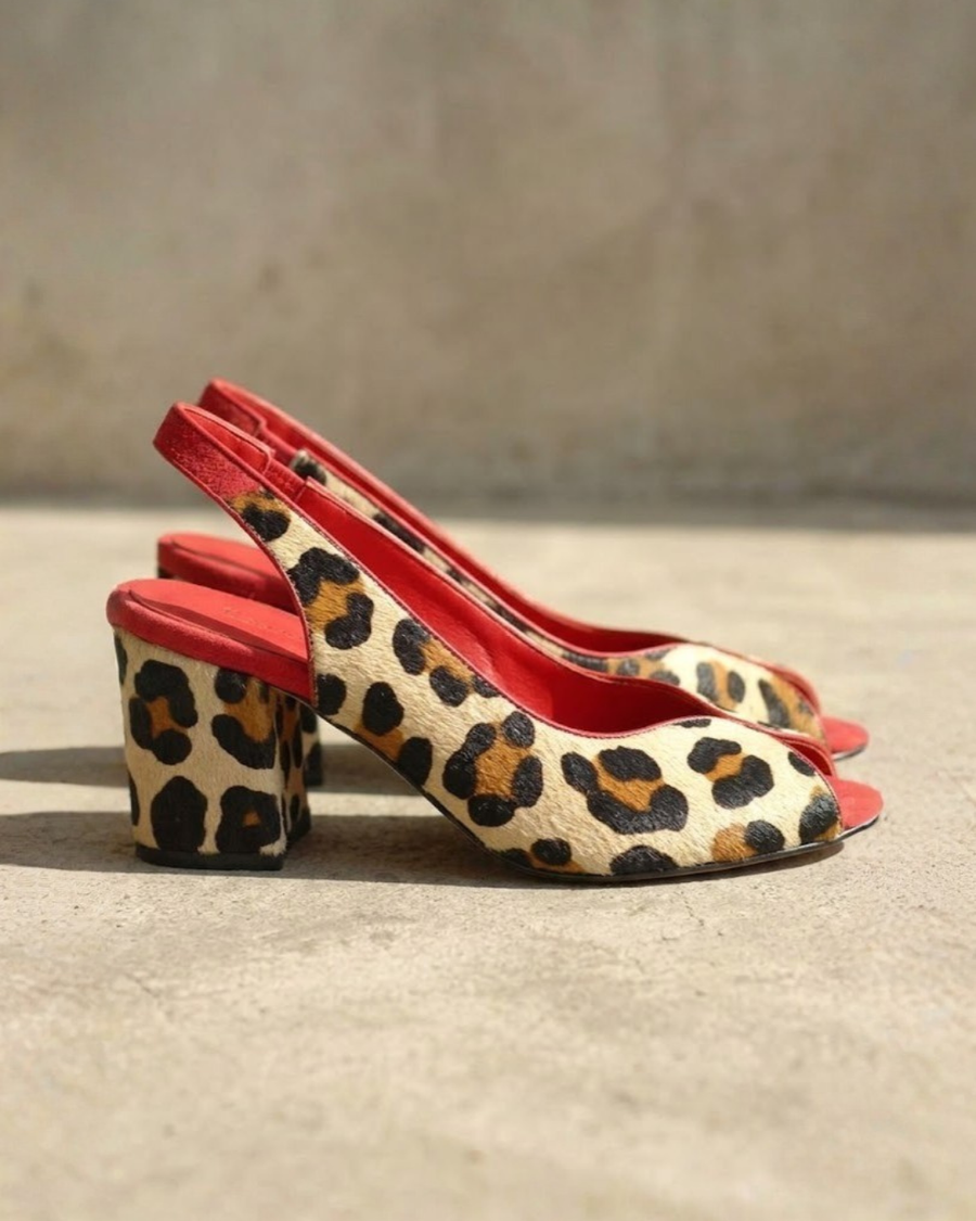 Louison | Panther print heeled sandals