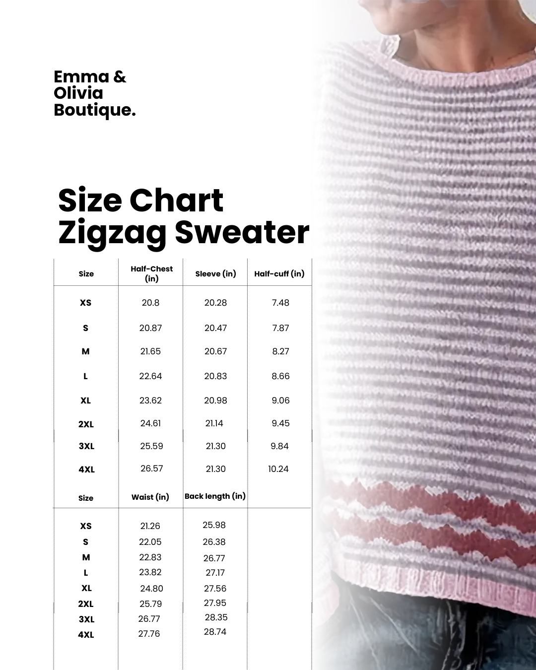 Emma Olivia’s Signature Zigzag Sweater – Soft, Stylish & Relaxed