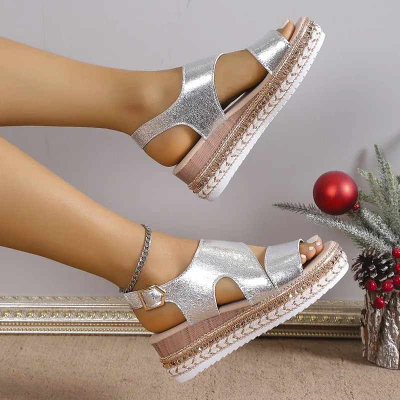 Fara™ - Sandales compensées glamour