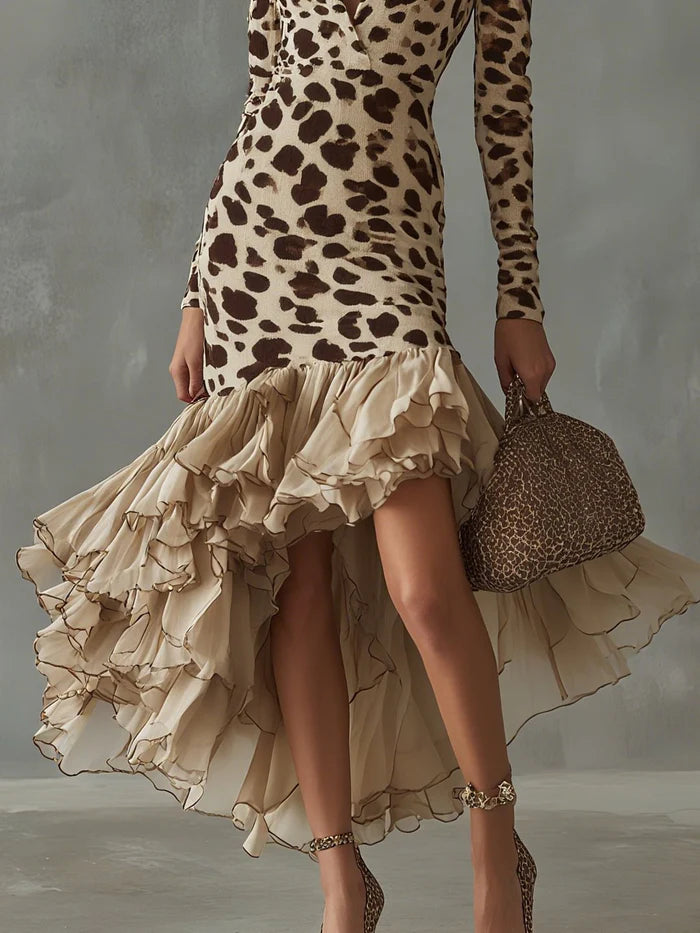 Ottilie – Midi šaty s leopardím vzorem