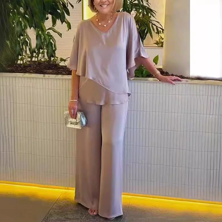 Martha - Pohodlný komplet s širokými nohavicemi