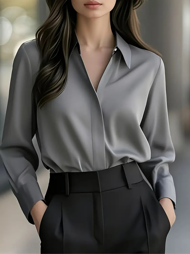 MARIELLE SATIN-LOOK BLOUSE