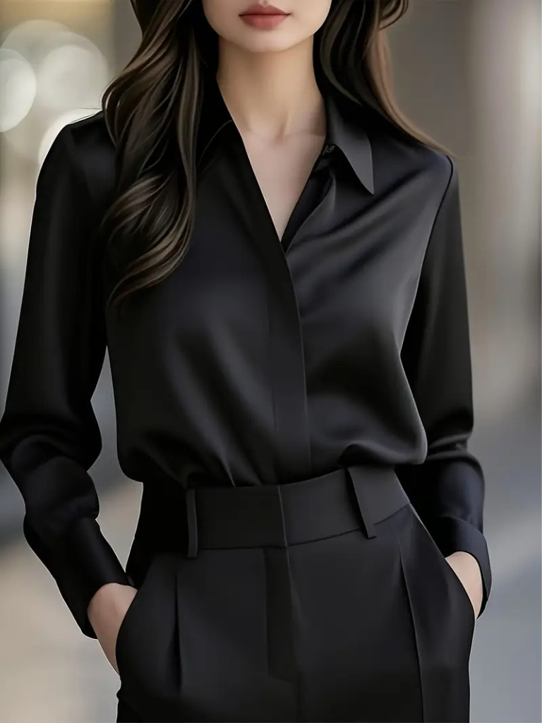 Blusa con acabado satinado Marielle