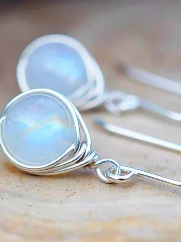 BOUCLES D'OREILLES PENDANTES KYRA MOONSTONE