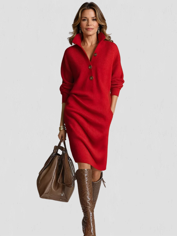 MARIELLE KNIT COLLAR DRESS