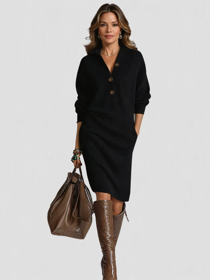 MARIELLE KNIT COLLAR DRESS