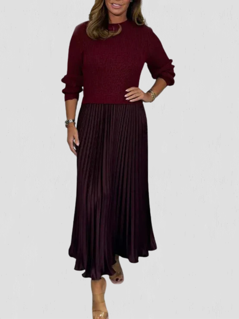 ELEGANCE PLEATED HOLIDAY DRESS