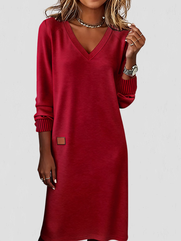 ROBE À COL EN V ESSENTIEL DEMI