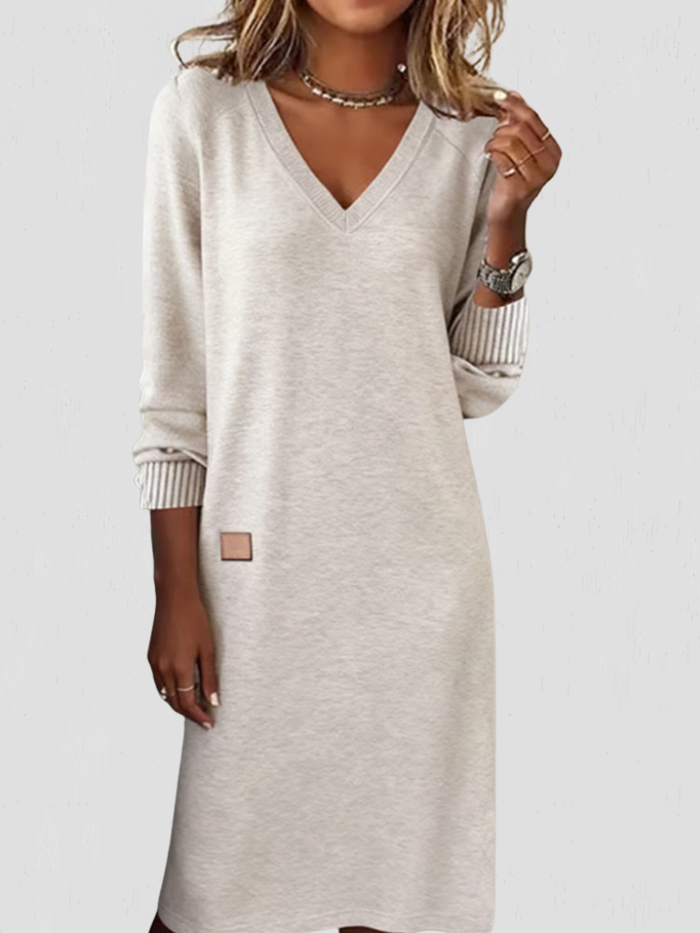 ROBE À COL EN V ESSENTIEL DEMI