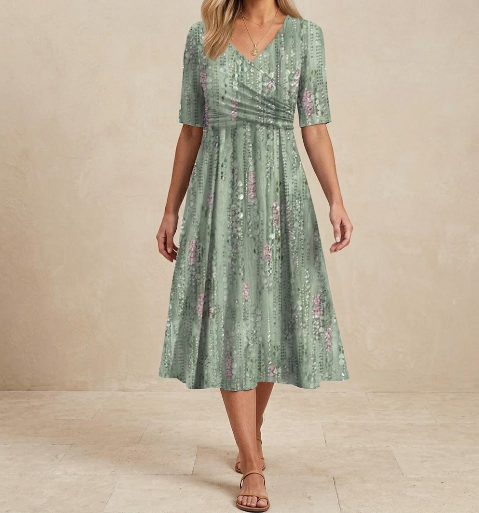 Bella | Midi Dress with Flattering Tummy Coverage