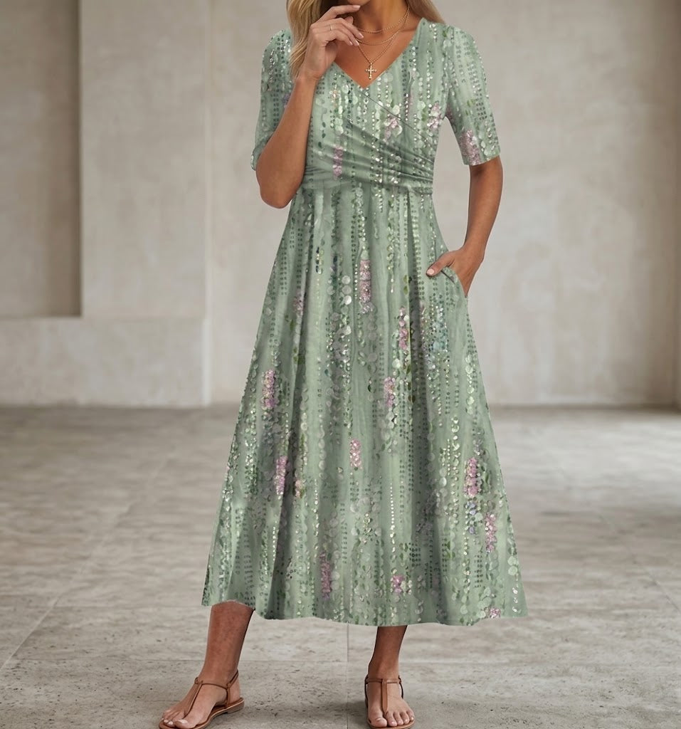 Bella | Midi Dress with Flattering Tummy Coverage