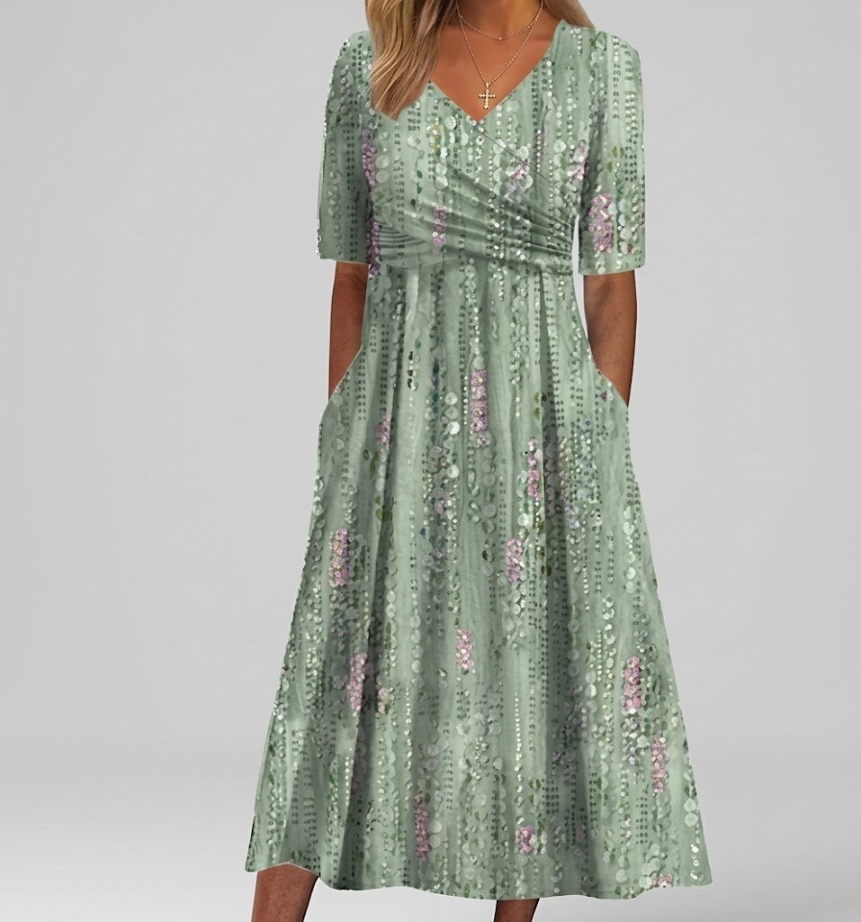 Bella | Midi Dress with Flattering Tummy Coverage