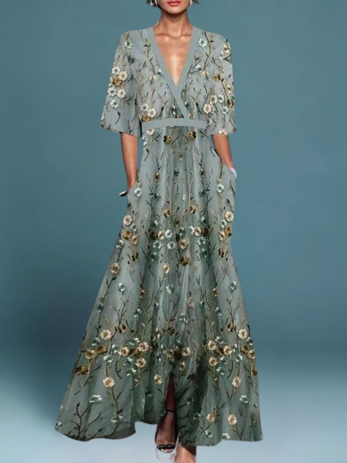 Noa – Vestido Largo con Escote en V