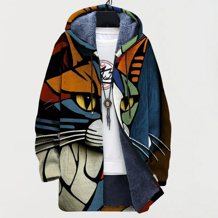 Lunaria | Abstract Cardigan with Cat Face