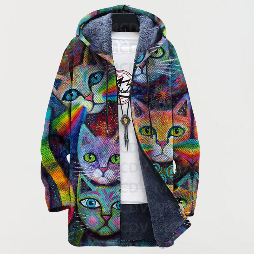 Luna | Gilet Chat Arc-en-ciel