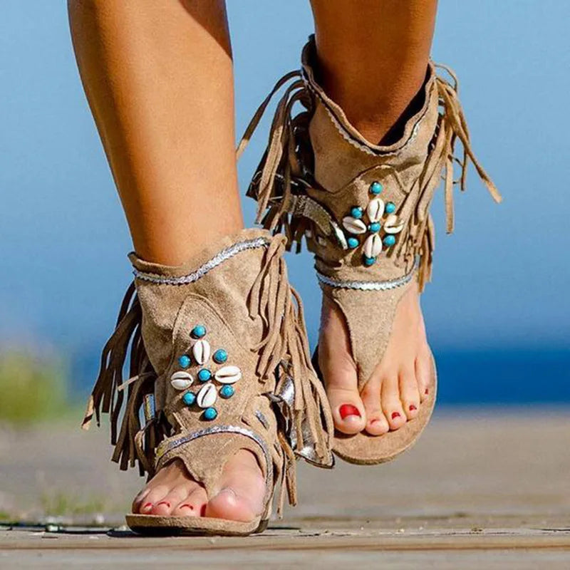 Hera™ – Boho sandály s třásněmi