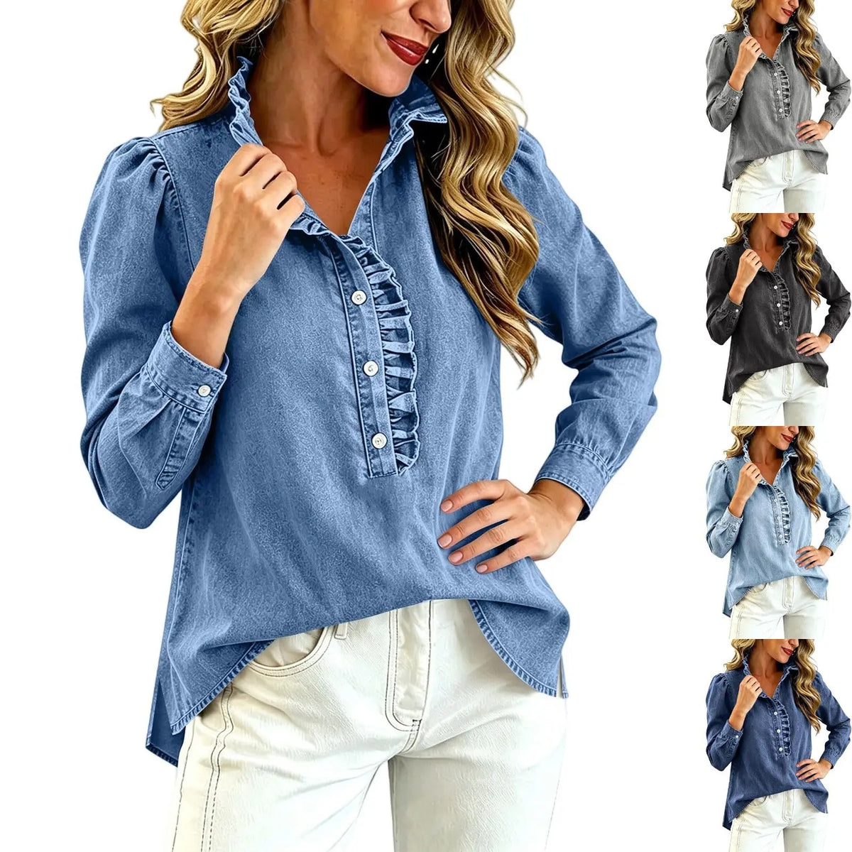 Brinna - Soft-Touch Ruffle Blouse