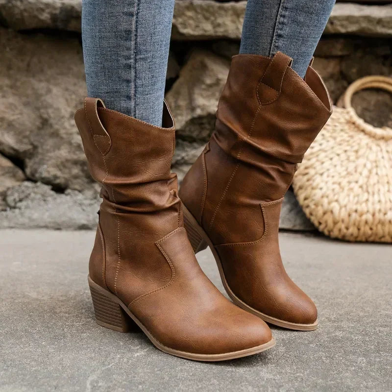 Claire® | Bottes western classiques mi-mollet