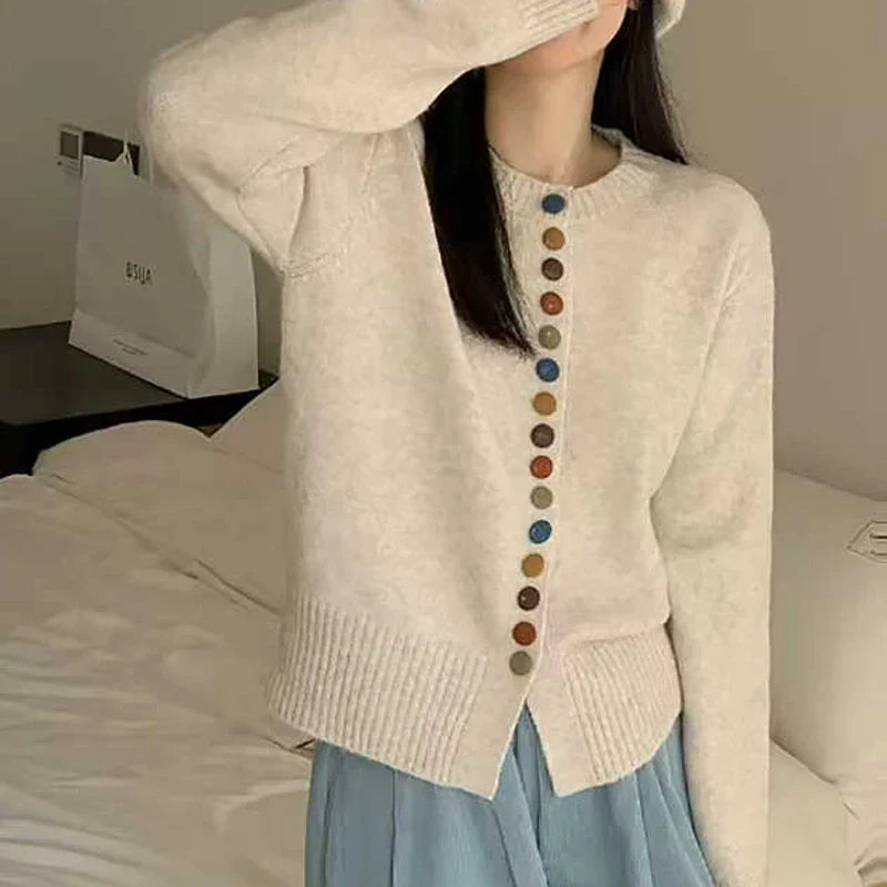 Louella | Rainbow Button Cardigan